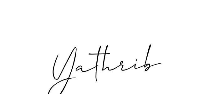 Make a beautiful signature design for name Yathrib. With this signature (Allison_Script) style, you can create a handwritten signature for free. Yathrib signature style 2 images and pictures png