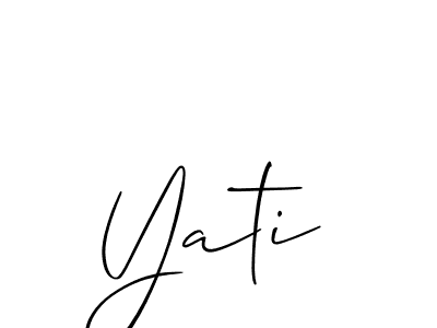 How to make Yati signature? Allison_Script is a professional autograph style. Create handwritten signature for Yati name. Yati signature style 2 images and pictures png