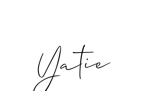 Make a beautiful signature design for name Yatie. With this signature (Allison_Script) style, you can create a handwritten signature for free. Yatie signature style 2 images and pictures png