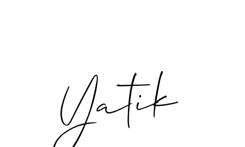 How to make Yatik name signature. Use Allison_Script style for creating short signs online. This is the latest handwritten sign. Yatik signature style 2 images and pictures png