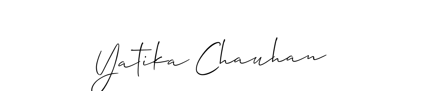 Design your own signature with our free online signature maker. With this signature software, you can create a handwritten (Allison_Script) signature for name Yatika Chauhan. Yatika Chauhan signature style 2 images and pictures png