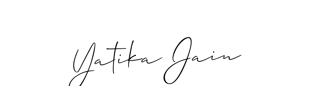 Create a beautiful signature design for name Yatika Jain. With this signature (Allison_Script) fonts, you can make a handwritten signature for free. Yatika Jain signature style 2 images and pictures png