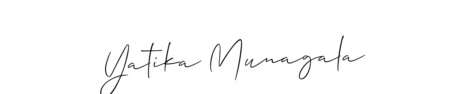 How to Draw Yatika Munagala signature style? Allison_Script is a latest design signature styles for name Yatika Munagala. Yatika Munagala signature style 2 images and pictures png