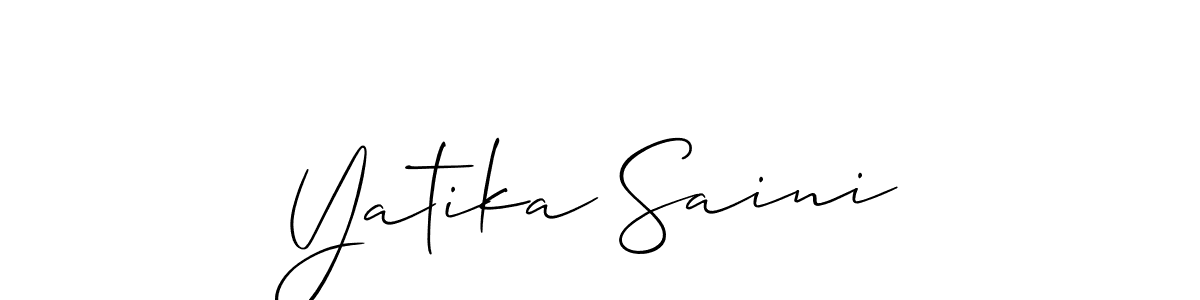 Make a beautiful signature design for name Yatika Saini. With this signature (Allison_Script) style, you can create a handwritten signature for free. Yatika Saini signature style 2 images and pictures png