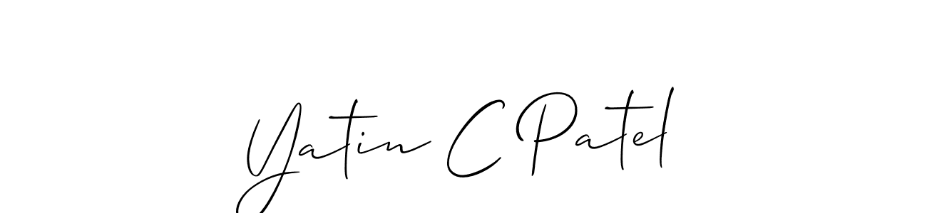 How to make Yatin C Patel name signature. Use Allison_Script style for creating short signs online. This is the latest handwritten sign. Yatin C Patel signature style 2 images and pictures png