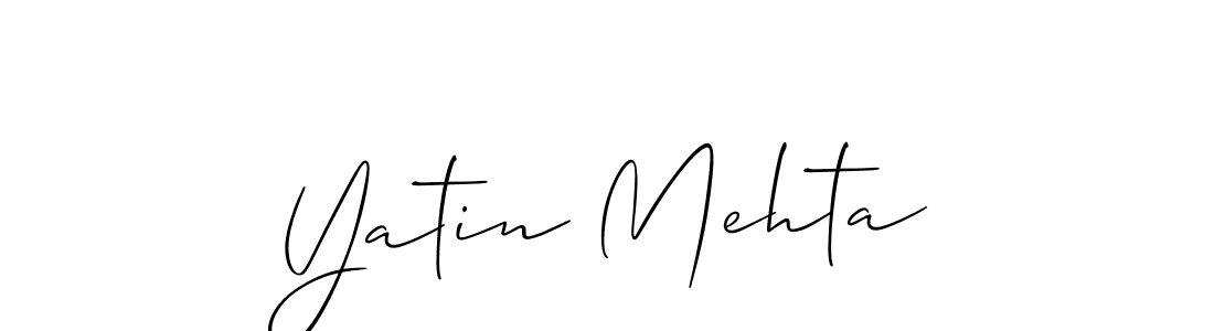 Use a signature maker to create a handwritten signature online. With this signature software, you can design (Allison_Script) your own signature for name Yatin Mehta. Yatin Mehta signature style 2 images and pictures png