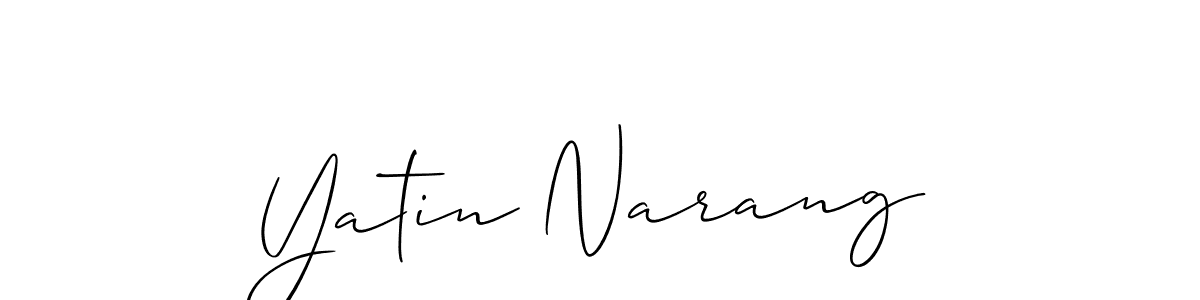 You should practise on your own different ways (Allison_Script) to write your name (Yatin Narang) in signature. don't let someone else do it for you. Yatin Narang signature style 2 images and pictures png