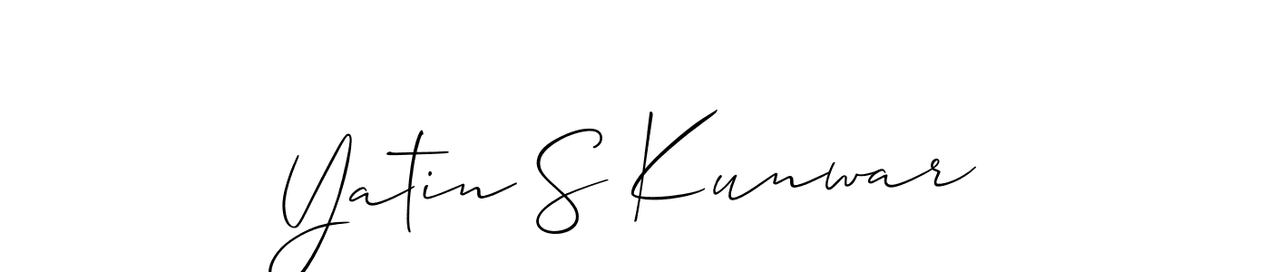 This is the best signature style for the Yatin S Kunwar name. Also you like these signature font (Allison_Script). Mix name signature. Yatin S Kunwar signature style 2 images and pictures png