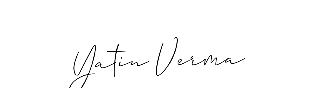 Make a beautiful signature design for name Yatin Verma. With this signature (Allison_Script) style, you can create a handwritten signature for free. Yatin Verma signature style 2 images and pictures png