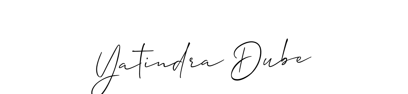 You should practise on your own different ways (Allison_Script) to write your name (Yatindra Dube) in signature. don't let someone else do it for you. Yatindra Dube signature style 2 images and pictures png