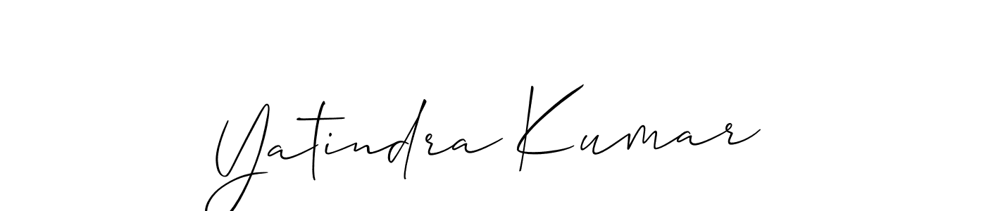 Create a beautiful signature design for name Yatindra Kumar. With this signature (Allison_Script) fonts, you can make a handwritten signature for free. Yatindra Kumar signature style 2 images and pictures png