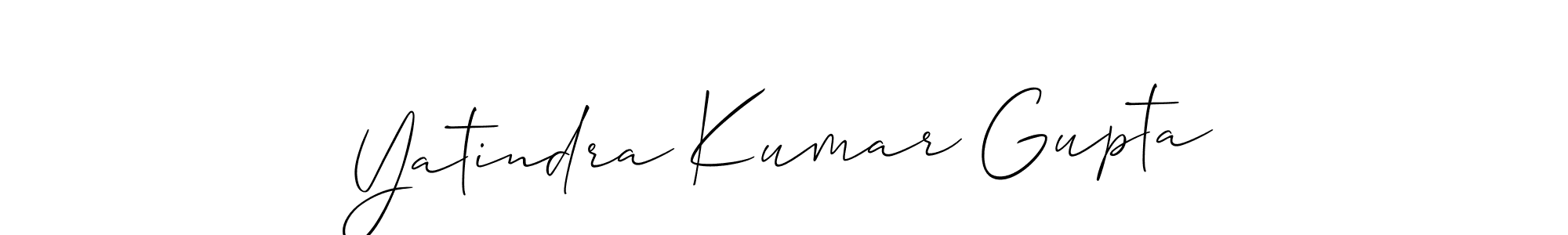 Allison_Script is a professional signature style that is perfect for those who want to add a touch of class to their signature. It is also a great choice for those who want to make their signature more unique. Get Yatindra Kumar Gupta name to fancy signature for free. Yatindra Kumar Gupta signature style 2 images and pictures png
