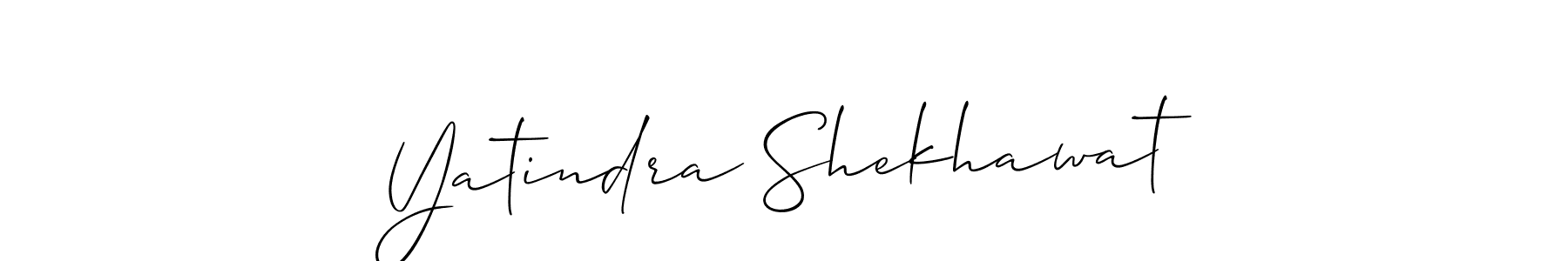 Allison_Script is a professional signature style that is perfect for those who want to add a touch of class to their signature. It is also a great choice for those who want to make their signature more unique. Get Yatindra Shekhawat name to fancy signature for free. Yatindra Shekhawat signature style 2 images and pictures png