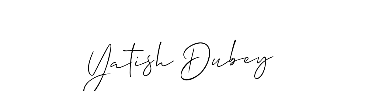 Create a beautiful signature design for name Yatish Dubey. With this signature (Allison_Script) fonts, you can make a handwritten signature for free. Yatish Dubey signature style 2 images and pictures png