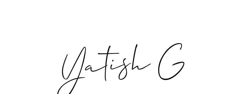 How to make Yatish G signature? Allison_Script is a professional autograph style. Create handwritten signature for Yatish G name. Yatish G signature style 2 images and pictures png