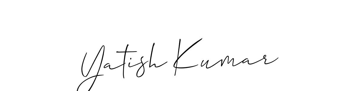 Make a beautiful signature design for name Yatish Kumar. With this signature (Allison_Script) style, you can create a handwritten signature for free. Yatish Kumar signature style 2 images and pictures png