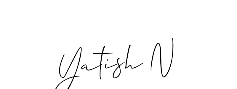 Allison_Script is a professional signature style that is perfect for those who want to add a touch of class to their signature. It is also a great choice for those who want to make their signature more unique. Get Yatish N name to fancy signature for free. Yatish N signature style 2 images and pictures png