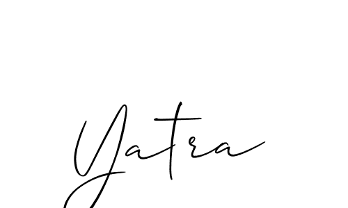Create a beautiful signature design for name Yatra. With this signature (Allison_Script) fonts, you can make a handwritten signature for free. Yatra signature style 2 images and pictures png
