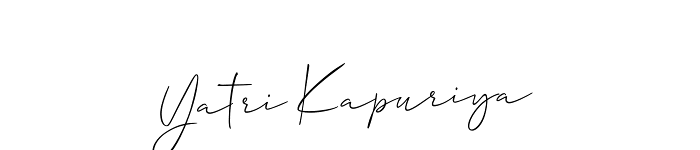 if you are searching for the best signature style for your name Yatri Kapuriya. so please give up your signature search. here we have designed multiple signature styles  using Allison_Script. Yatri Kapuriya signature style 2 images and pictures png