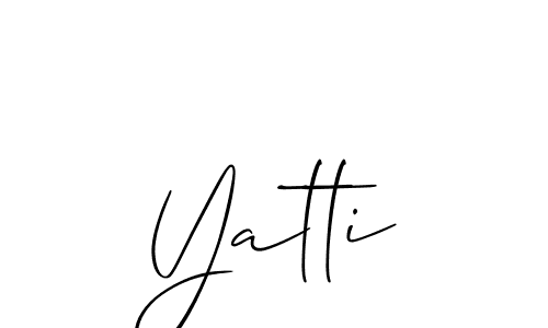 It looks lik you need a new signature style for name Yatti. Design unique handwritten (Allison_Script) signature with our free signature maker in just a few clicks. Yatti signature style 2 images and pictures png