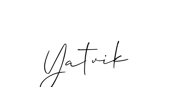 It looks lik you need a new signature style for name Yatvik. Design unique handwritten (Allison_Script) signature with our free signature maker in just a few clicks. Yatvik signature style 2 images and pictures png