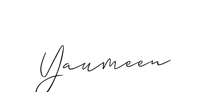 Design your own signature with our free online signature maker. With this signature software, you can create a handwritten (Allison_Script) signature for name Yaumeen. Yaumeen signature style 2 images and pictures png