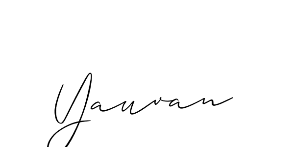 Use a signature maker to create a handwritten signature online. With this signature software, you can design (Allison_Script) your own signature for name Yauvan. Yauvan signature style 2 images and pictures png