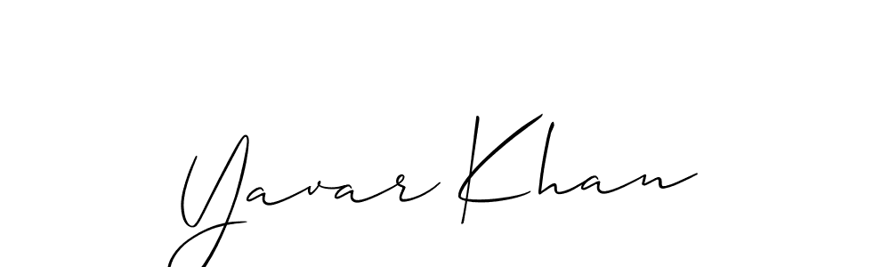 Design your own signature with our free online signature maker. With this signature software, you can create a handwritten (Allison_Script) signature for name Yavar Khan. Yavar Khan signature style 2 images and pictures png