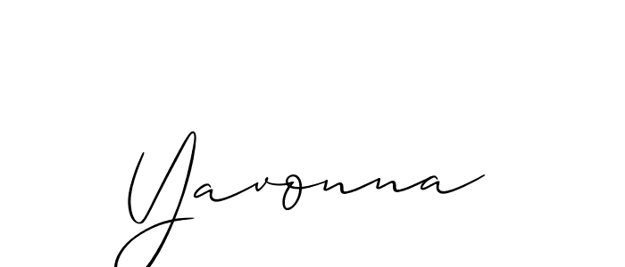 Create a beautiful signature design for name Yavonna. With this signature (Allison_Script) fonts, you can make a handwritten signature for free. Yavonna signature style 2 images and pictures png