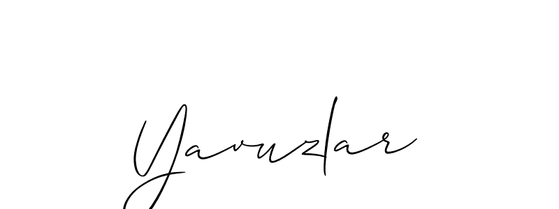 Use a signature maker to create a handwritten signature online. With this signature software, you can design (Allison_Script) your own signature for name Yavuzlar. Yavuzlar signature style 2 images and pictures png