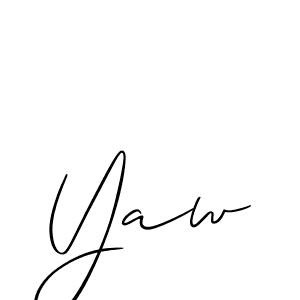 Use a signature maker to create a handwritten signature online. With this signature software, you can design (Allison_Script) your own signature for name Yaw. Yaw signature style 2 images and pictures png