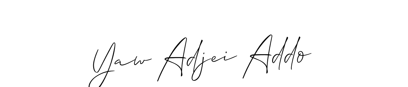 Use a signature maker to create a handwritten signature online. With this signature software, you can design (Allison_Script) your own signature for name Yaw Adjei Addo. Yaw Adjei Addo signature style 2 images and pictures png