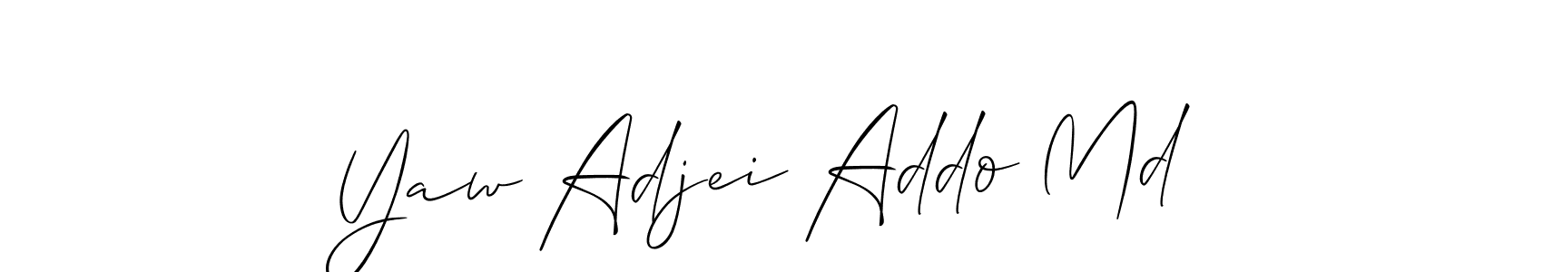 This is the best signature style for the Yaw Adjei Addo Md name. Also you like these signature font (Allison_Script). Mix name signature. Yaw Adjei Addo Md signature style 2 images and pictures png