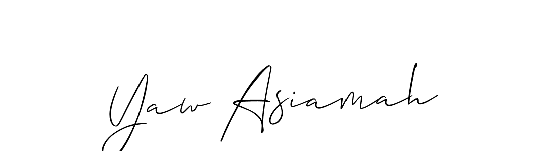 How to make Yaw Asiamah name signature. Use Allison_Script style for creating short signs online. This is the latest handwritten sign. Yaw Asiamah signature style 2 images and pictures png