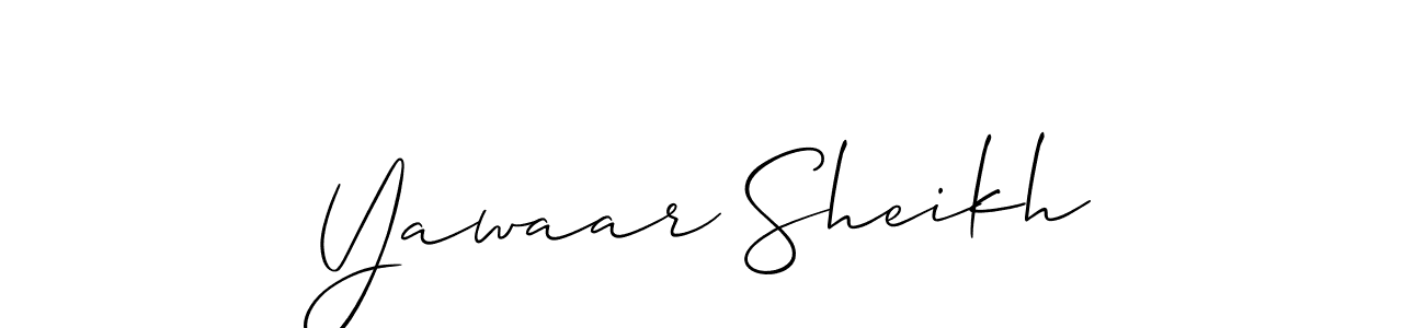 Allison_Script is a professional signature style that is perfect for those who want to add a touch of class to their signature. It is also a great choice for those who want to make their signature more unique. Get Yawaar Sheikh name to fancy signature for free. Yawaar Sheikh signature style 2 images and pictures png