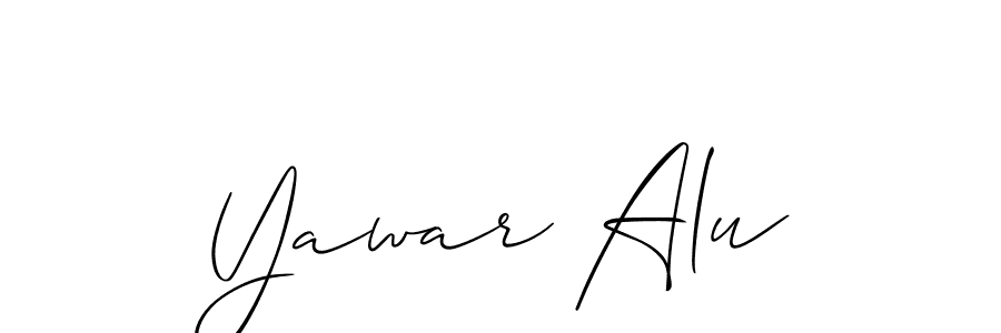 How to Draw Yawar Alu signature style? Allison_Script is a latest design signature styles for name Yawar Alu. Yawar Alu signature style 2 images and pictures png