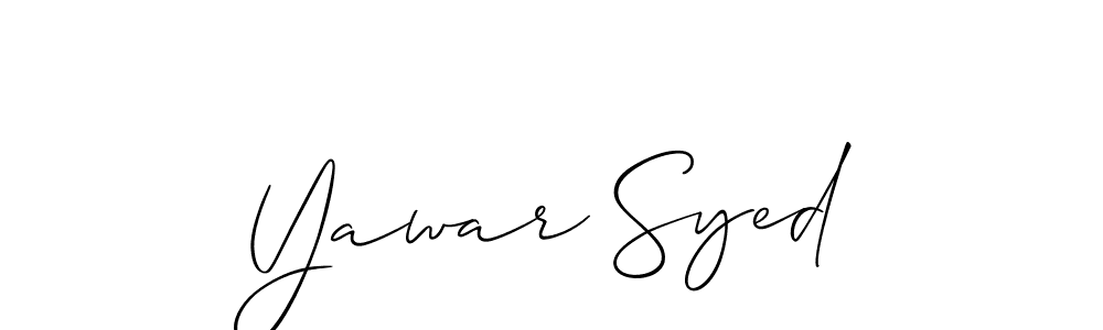 Make a short Yawar Syed signature style. Manage your documents anywhere anytime using Allison_Script. Create and add eSignatures, submit forms, share and send files easily. Yawar Syed signature style 2 images and pictures png