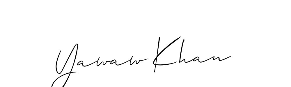 if you are searching for the best signature style for your name Yawaw Khan. so please give up your signature search. here we have designed multiple signature styles  using Allison_Script. Yawaw Khan signature style 2 images and pictures png