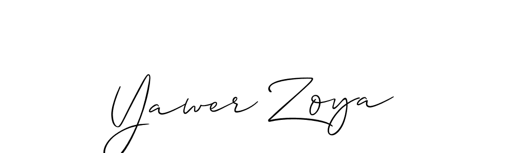 Also You can easily find your signature by using the search form. We will create Yawer Zoya name handwritten signature images for you free of cost using Allison_Script sign style. Yawer Zoya signature style 2 images and pictures png