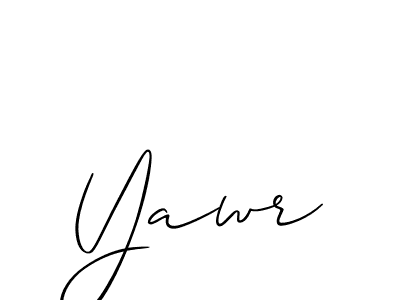 Use a signature maker to create a handwritten signature online. With this signature software, you can design (Allison_Script) your own signature for name Yawr. Yawr signature style 2 images and pictures png
