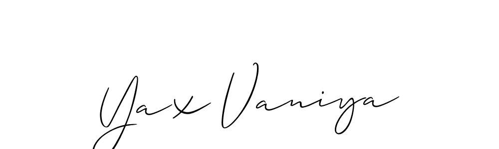 How to make Yax Vaniya name signature. Use Allison_Script style for creating short signs online. This is the latest handwritten sign. Yax Vaniya signature style 2 images and pictures png