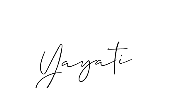 Design your own signature with our free online signature maker. With this signature software, you can create a handwritten (Allison_Script) signature for name Yayati. Yayati signature style 2 images and pictures png