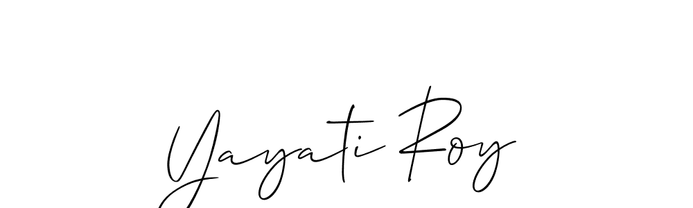 Use a signature maker to create a handwritten signature online. With this signature software, you can design (Allison_Script) your own signature for name Yayati Roy. Yayati Roy signature style 2 images and pictures png