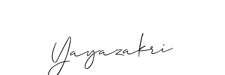 Create a beautiful signature design for name Yayazakri. With this signature (Allison_Script) fonts, you can make a handwritten signature for free. Yayazakri signature style 2 images and pictures png