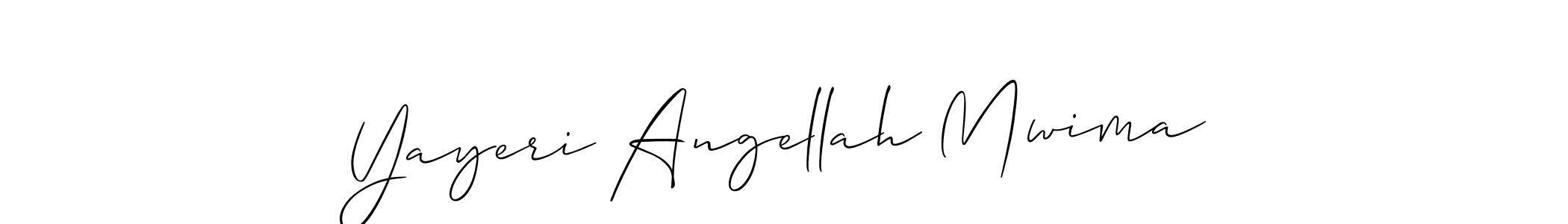 The best way (Allison_Script) to make a short signature is to pick only two or three words in your name. The name Yayeri Angellah Mwima include a total of six letters. For converting this name. Yayeri Angellah Mwima signature style 2 images and pictures png