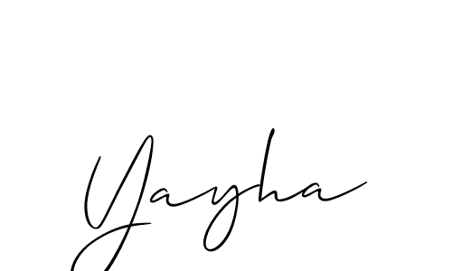 Make a short Yayha signature style. Manage your documents anywhere anytime using Allison_Script. Create and add eSignatures, submit forms, share and send files easily. Yayha signature style 2 images and pictures png