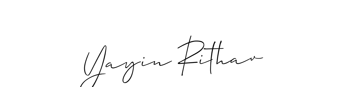 Create a beautiful signature design for name Yayin Rithav. With this signature (Allison_Script) fonts, you can make a handwritten signature for free. Yayin Rithav signature style 2 images and pictures png