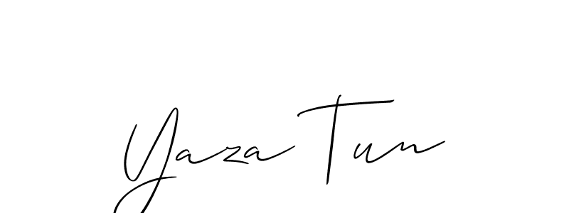 It looks lik you need a new signature style for name Yaza Tun. Design unique handwritten (Allison_Script) signature with our free signature maker in just a few clicks. Yaza Tun signature style 2 images and pictures png