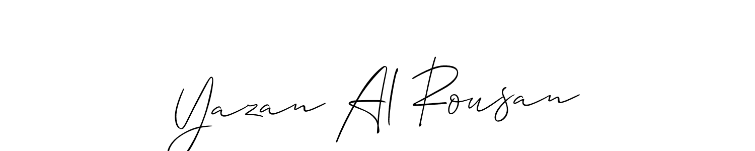 The best way (Allison_Script) to make a short signature is to pick only two or three words in your name. The name Yazan Al Rousan include a total of six letters. For converting this name. Yazan Al Rousan signature style 2 images and pictures png