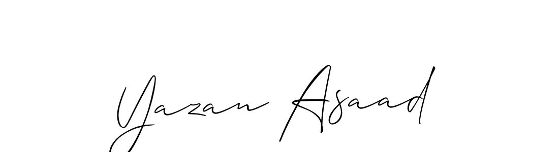 Make a beautiful signature design for name Yazan Asaad. With this signature (Allison_Script) style, you can create a handwritten signature for free. Yazan Asaad signature style 2 images and pictures png